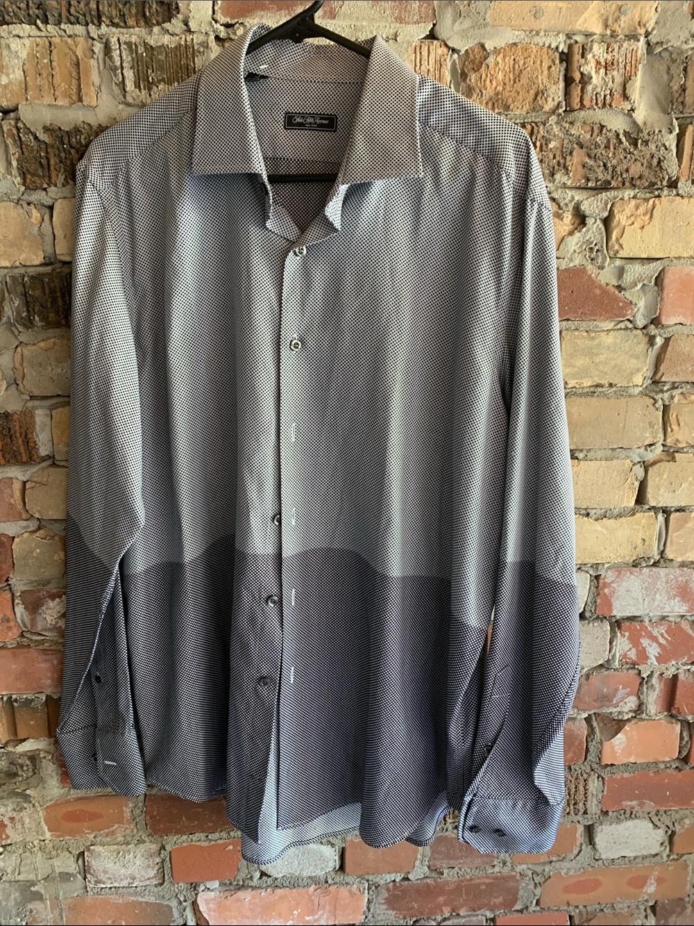 Saks Fifth Avenue Two-Tone Gray Microdot Dress Shirt